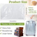Fainne 10 Pack Extra Large Clear Plastic Storage Bags 23 x 39 Inch 2.75 Mils - Image 2