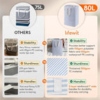 Lifewit 3 Pack Laundry Hamper Large Collapsible Laundry Baskets, Freestanding - Image 3