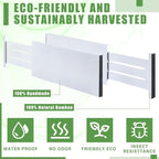 4 Pcs Deep Bamboo Drawer Dividers, Deep Kitchen Dresser Drawer Organizer - Image 3