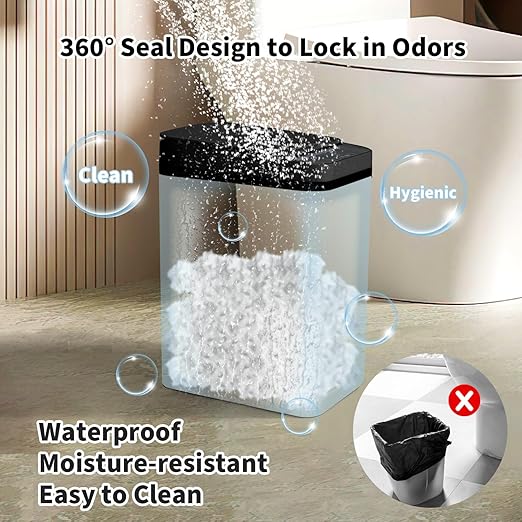3 Pack Bathroom Trash Can with Lid, 2.5 Gallon Small Slim Trashcan, Automatic - Image 5