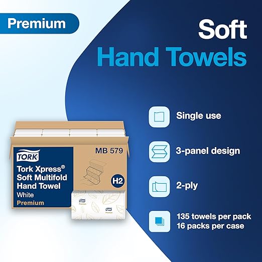 Tork Soft Xpress Multifold Paper Hand Towels White, H2 System Compatible 16 - Image 3