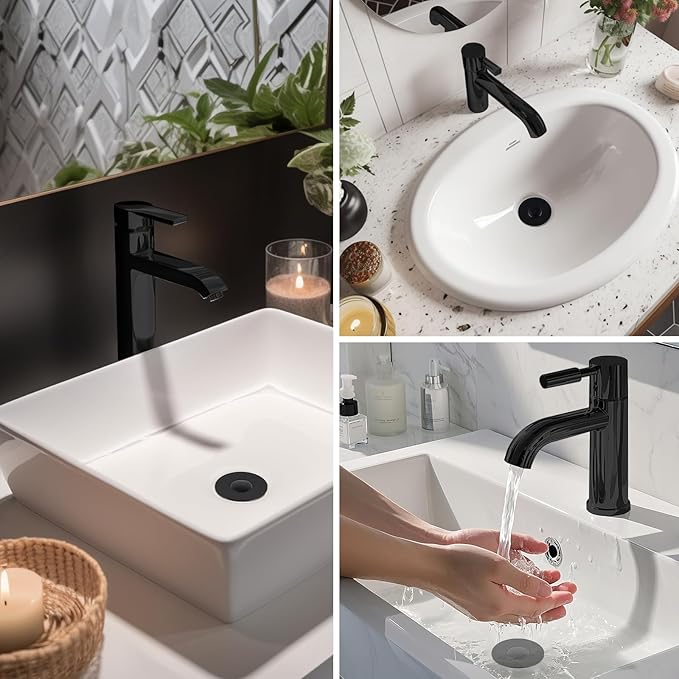 Hibbent 2 Pack 3 in 1 Bathroom Sink Drain Strainer, Universal Pop Up Stopper - Image 9