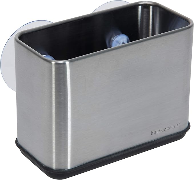Kitchen Details Cup Sponge Holder/Basket, Space-Saving, in Stainless Steel by KitchenDetails