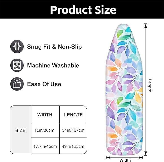 Ironing Board Cover 17.7"x49", Standard Size Iron Board Covers - Image 3