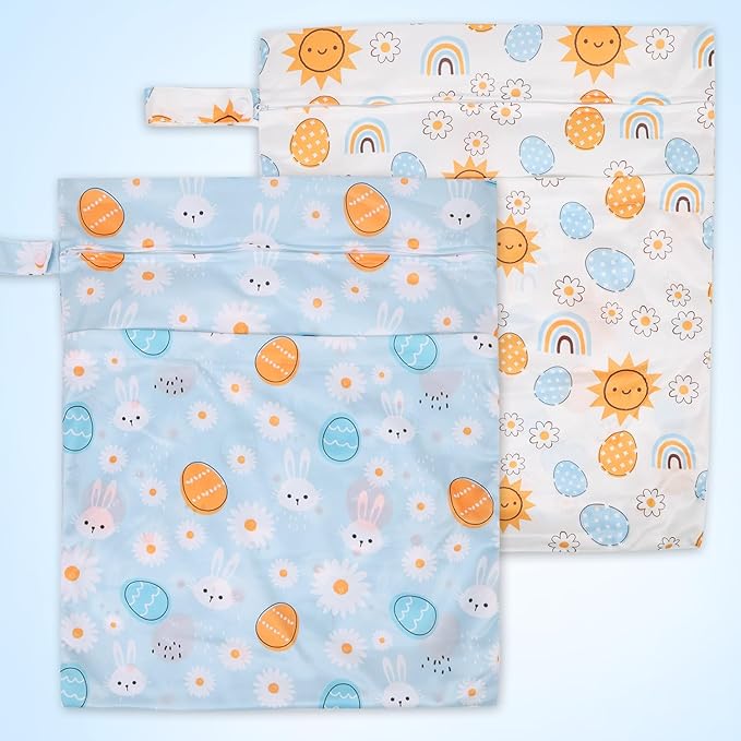 2pcs Travel Waterproof Laundry Bag, Cloth Diaper Wet Dry Bags - Image 3