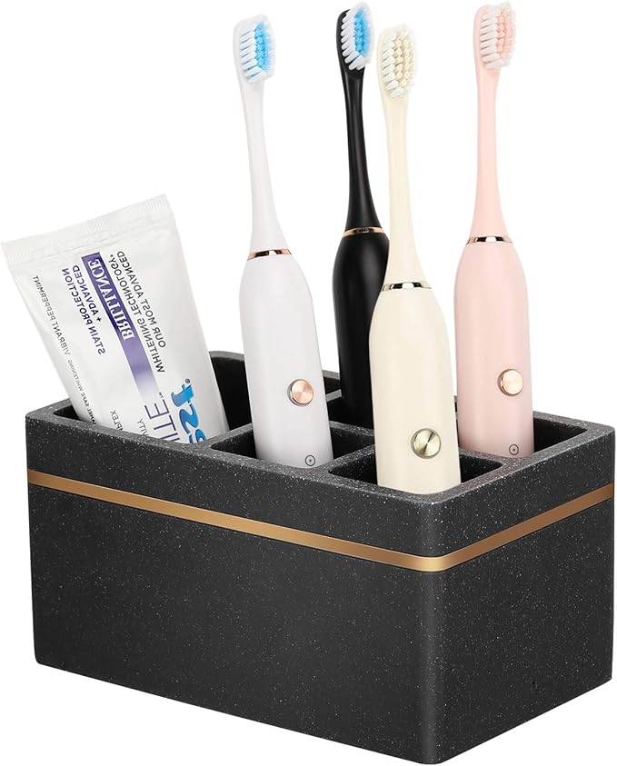 Shinowa Resin Toothbrush Holder, 5 Slots Hygienic Electric Toothbrush Holder by Shinowa