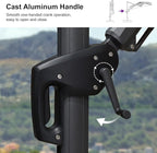 PURPLE LEAF 9' X 12' Right-left Tilt Patio Umbrella with Base Outdoor Cantilever Swivel Rectangle Umbrella Aluminum Offset Umbrella with 360-degree Rotation for Garden Deck Pool Patio Grey - Image 6
