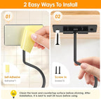 Self Adhesive Banana Hook Under Cabinet Foldable Banana Hanger Black Metal - Image 5