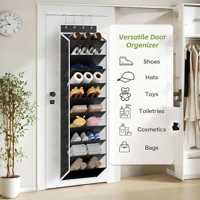 KEEPJOY 10 Tiers Mesh Over Door Shoe Organizer Storage, Hanging Shoe Holder - Image 7