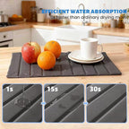 Large Stone Dish Drying Mat for Kitchen Counter, Quick-Dry Diatomaceous Earth - Image 3