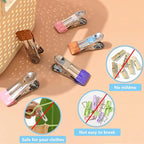 Clothes Pins with Removable Hook, 32 Pack Stainless Steel Colored Clothespins - Image 6