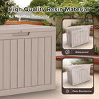 ROJIK Outdoor Storage Housing Deck Box - Waterproof Patio Furniture, Garden Tools, Cushions, Pool Accessories Storage Bench with Lockable Lid and Side Handles (Grey, 45 Gal) - Image 3