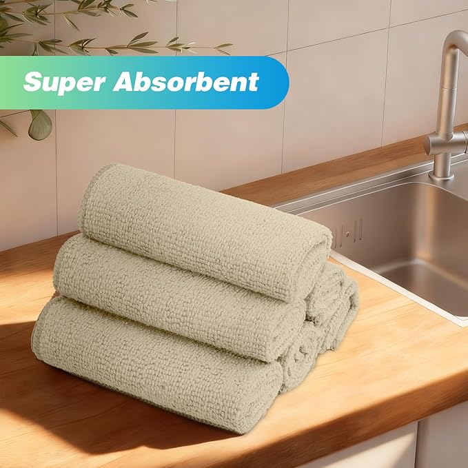 HOMEXCEL Brown Microfiber Cleaning Cloth, 24 Pack Absorbent Cleaning Rags - Image 5