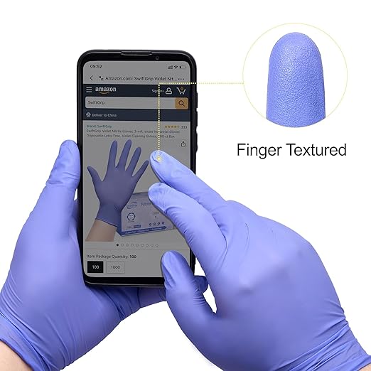 Disposable Nitrile Exam Gloves, Case of 1000, Violet Nitrile Gloves Disposable - Image 7