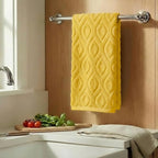 Artoid Mode 1 Pc Yellow 3D Diamond Grid Jacquard Hand Towels - Image 3