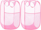 2 Pack Durable Collapsible Laundry Baskets by Bemkoo