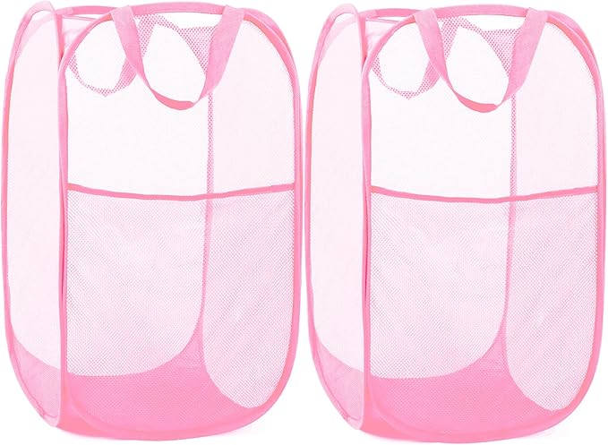 2 Pack Durable Collapsible Laundry Baskets by Bemkoo