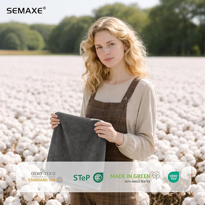 SEMAXE Gray Hand Towels for Bathroom, Quick-Drying, Easy Care - Image 4