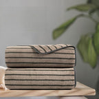 Oliven 2 Piece Brown Cabana Stripe Hand Towels by Oliven
