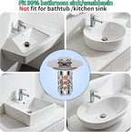 Bathroom Sink Stopper Drain Hair Catcher, 3 in 1 Bathroom Sink Drain Strainer - Image 5