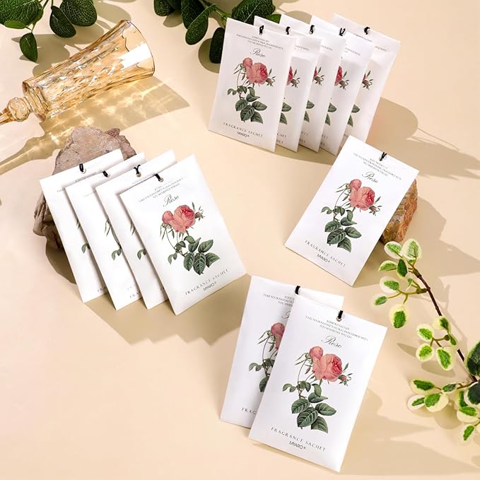 MYARO 12 Pcs Rose Scented Sachets Long Lasting Room Air Freshener Odor - Image 7