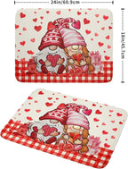 Love Gnome Dish Drying Mat 18"x24" Red Heart Microfiber Dish Drainer Rack Mat - Image 2
