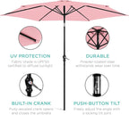 Best Choice Products 10ft Outdoor Table Compatible Steel Polyester Market Patio Umbrella w/Crank and Easy Push Button Tilt - Image 5