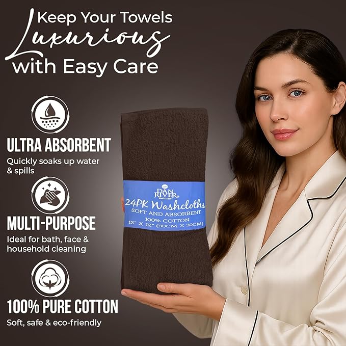 DAN RIVER 24 Pack Wash Cloths for Showering - Image 4