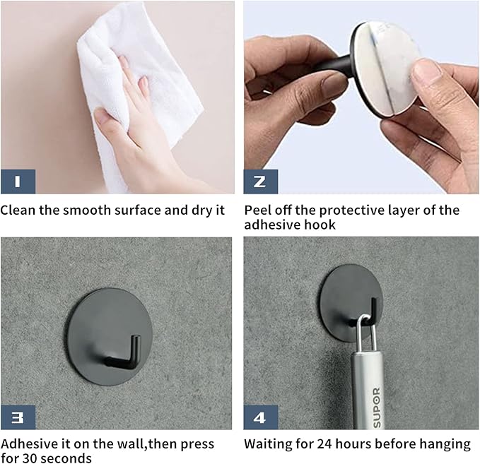 Adhesive Hooks Heavy Duty Waterproof in Shower Hooks - Image 7