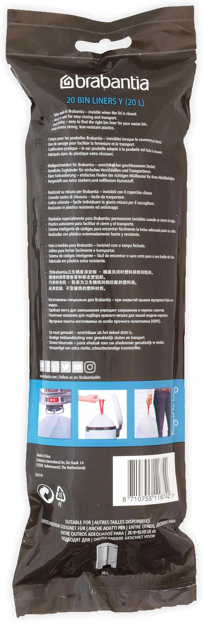 Brabantia PerfectFit Trash Bags High Quality Thick Plastic Trash Can Liners - Image 5