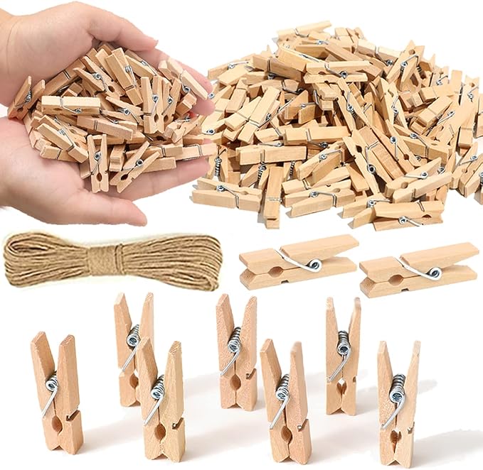 1.35 Inch Mini ClothesPins for Photo【100 Pcs】 by SETNDTS