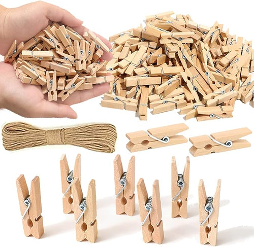 1.35 Inch Mini ClothesPins for Photo【100 Pcs】 by SETNDTS