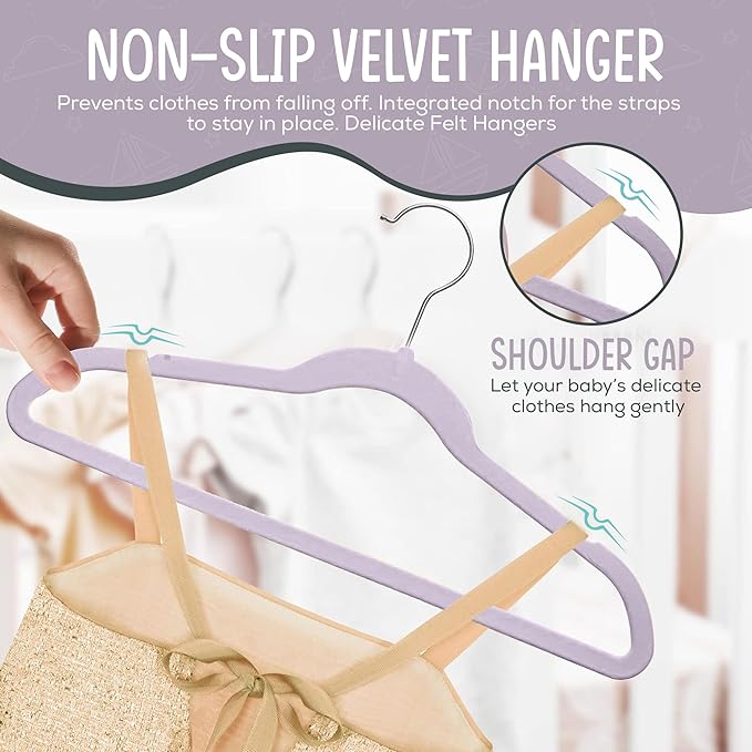 50 Premium Kids Velvet Hangers - Image 4