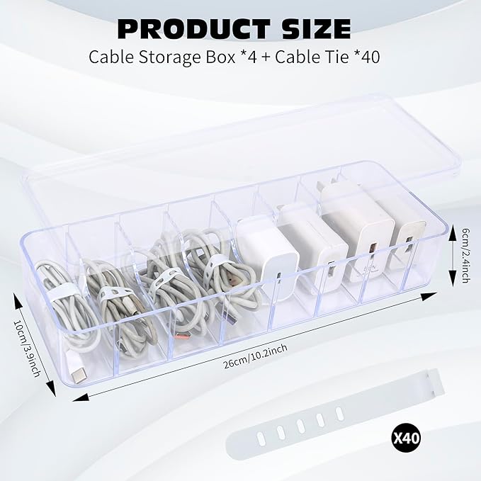 4pcs, Cord Storage Organizer, - Image 2