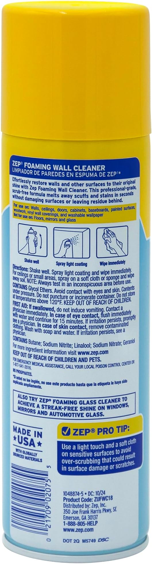 Zep Foaming Wall Cleaner - 18 oz ZUFWC18 - Removes Stains Without Damaging - Image 3