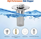 2024 New Pop Up Bathroom Sink Drain Strainer Hair Catcher, Sink Drain Stopper - Image 6