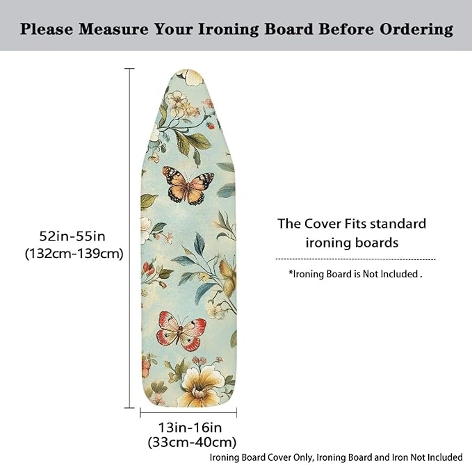 Butterfly Ironing Board Cover and Pad Standard Size Green Leaves Iron Table - Image 5