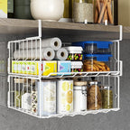 Hanging Under Shelf Storage Basket, 4 Pack Foldable Under Cabinet Metal Desk - Image 5