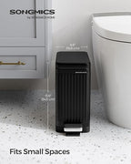 SONGMICS Bathroom Trash Can, 2.6-Gallon Trash Bin - Image 2