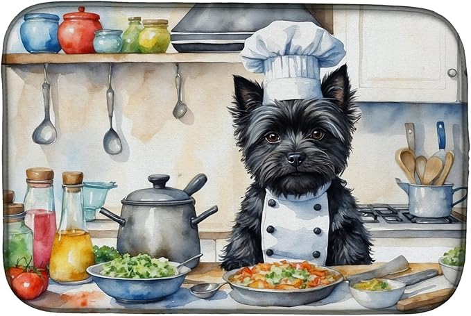 Caroline's Treasures DAC6225DDM Cairn Terrier The Chef Dish Drying Mat by CarolinesTreasures