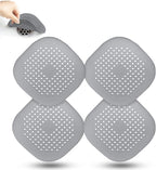 Silicone Square Drain Hair Catcher – 4-in-1 Set Shower Drain Strainer Covers by Unknown