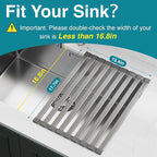 Aluminum Roll Up Dish Drying Rack Over The Sink, 17.7" x 13.4" Rust-Proof - Image 6