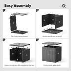 NEWBULIG 31 Gallon Outdoor Storage Box, Waterproof Deck Box with Lockable Lid, Patio Furniture Bench & Side Table, Easy Assembly, for Garden, Pool, Patio & Backyard Organization, Black - Image 7