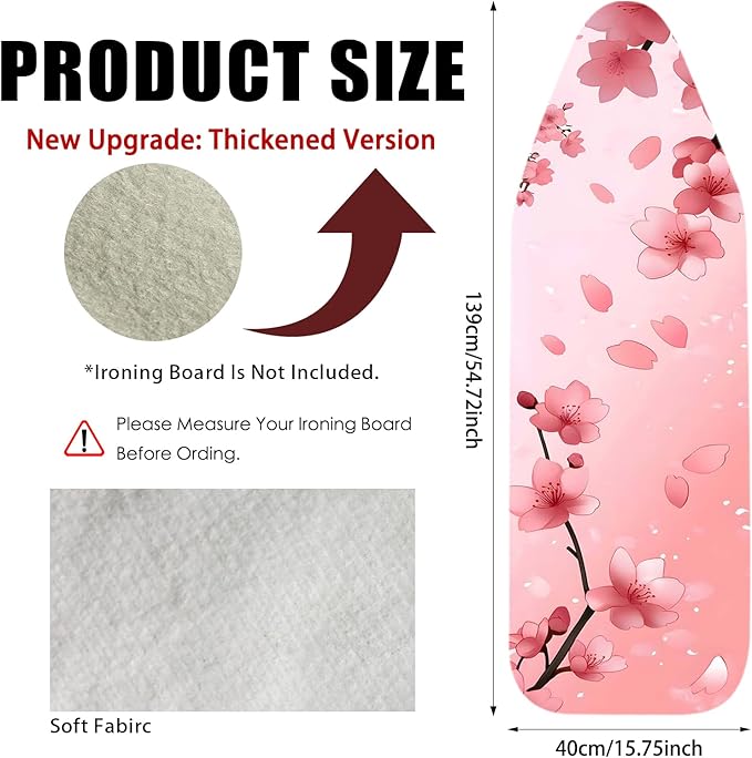 Nuxovilar Ironing Board Cover Needle Cotton 15x54 Inches | Ironing Board Cover - Image 3