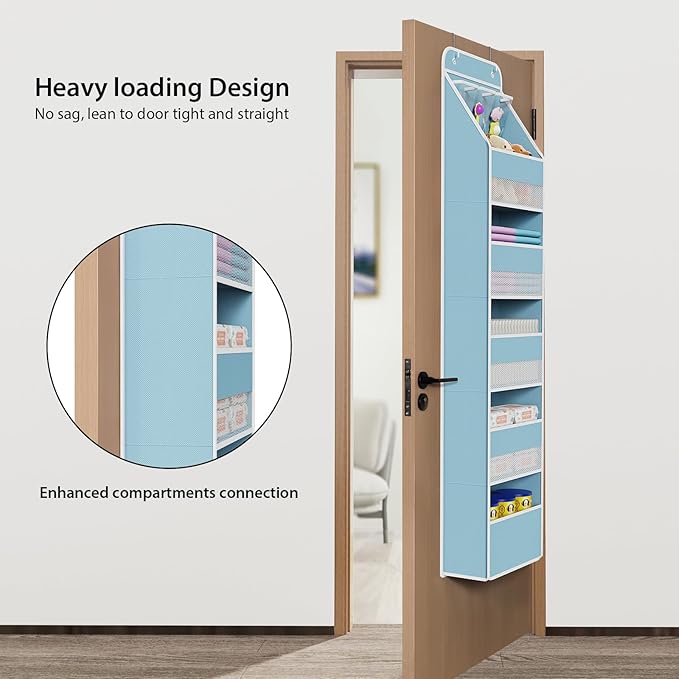 Univivi 6-Shelf Over Door Hanging Organizer Fabric Baby Door Storage - Image 2