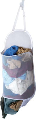 Smart Design Deluxe Mesh Over The Door Pop Up Hamper w/ Hook & Adjustable Strap by PROMART