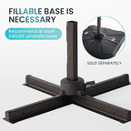 10 X 13 FT Cantilever Patio Umbrella with LED Lights Outdoor Heavy Duty Double Top Windproof Rectangle Offset Umbrellas with 360-degree Rotation for Pool Deck Backyard, Turquoise - Image 5