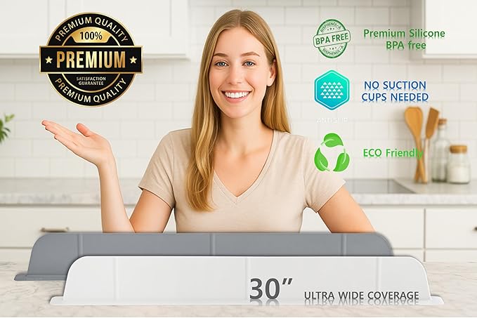 30 inch Premium Kitchen Sink Silicone Water Splash Guard SIZE UPGRADE 30" and - Image 2