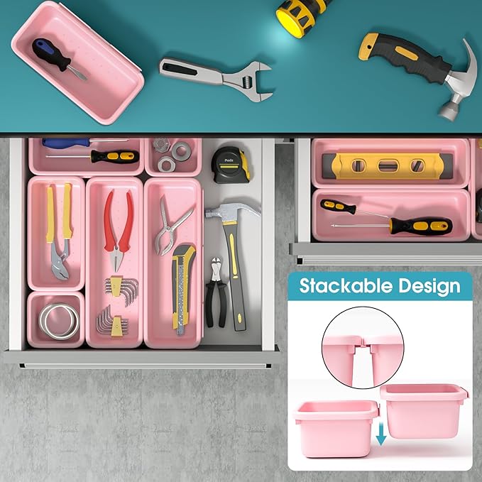 6 PCS Drawer Organizer Set, 3 Size Makeup Drawer Divider Organizer - Image 5
