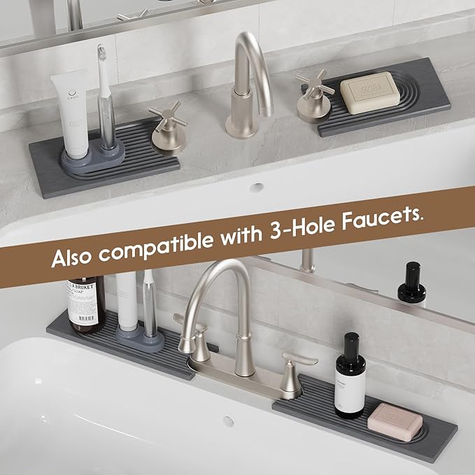 Faucet Mat for Kitchen Sink, Diatomite Quick Drying Tray, 20 Inch Kitchen Sink - Image 5